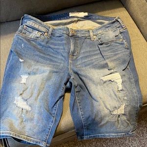 Distressed Torrid Bermuda Shorts